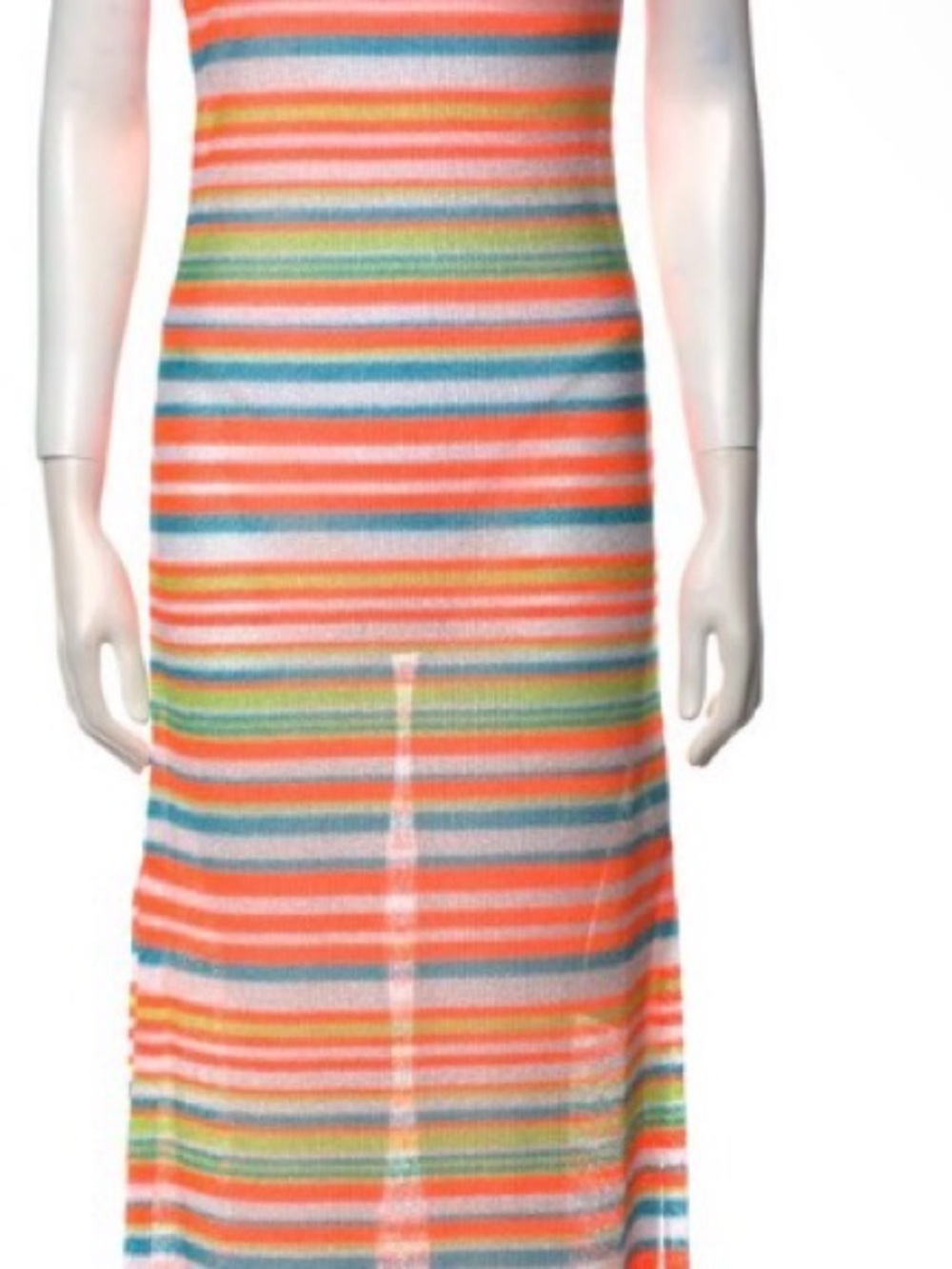 Ramy Brook Striped Knit Swim Coverup - Coral, Blue, Green & Yellow